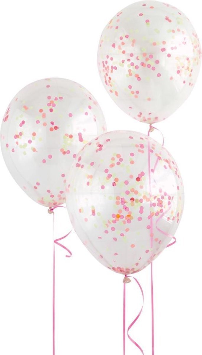 - Ballonnen Confetti Neon Gekleurd 30cm 6st