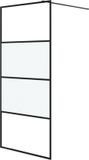 vidaXL Inloopdouchewand - 90x195 cm - halfmat ESG-glas - zwart