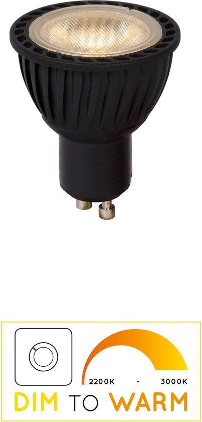 Lucide LED Spot GU10 5W Dim to Warm - Zwart