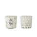Bloomingville Myr Bougeoir en verre blanc - Lot de 2