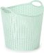 Plasticforte Panier à linge tressé/panier de rangement - flexible - vert clair - 27 litres - rond - plastique - 40 x 37 cm