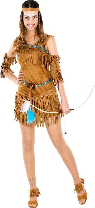 Tectake dressforfun - vrouwenkostuum indianenvrouw sexy Cheyenne S - verkleedkleding kostuum halloween verkleden feestkleding carnavalskleding carnaval feestkledij partykleding - 300549