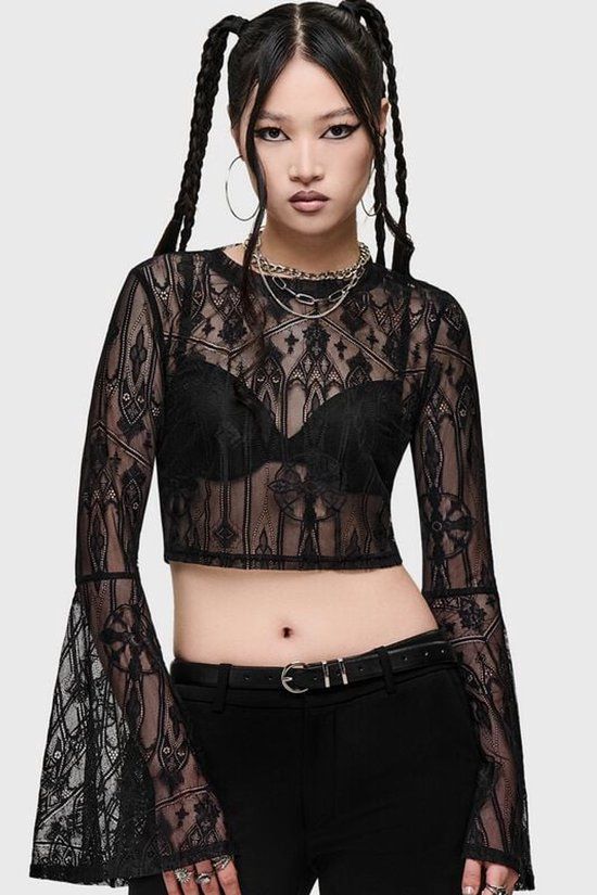 Killstar Cathedral Gardens - Cathedra Top (Black) Dames Blouse - Zwart - S