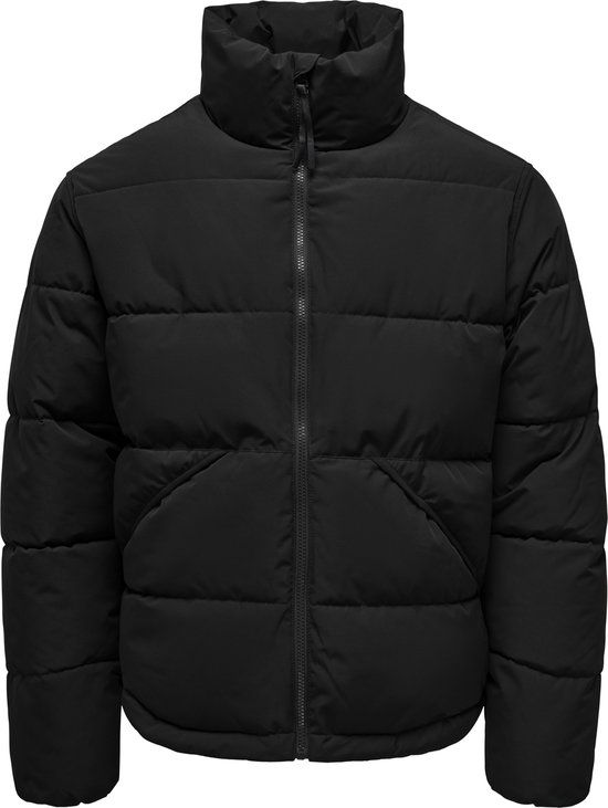 ONLY and SONS ONSPACK LIFE PUFFER JACKET OTW Heren Winterjas - Zwart - XXL