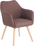 CLP Fauteuil de salle à manger avec accoudoir - Fauteuil - avec pieds en bois - Chaise de cuisine moderne - natura/brun