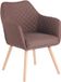 CLP Gent Eetkamerstoel met Armleuning - Fauteuil - met houten poten - Moderne Keukenstoel - natura/bruin