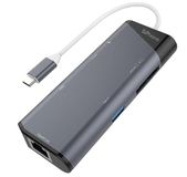DrPhone CM3 USB-C Hub 7-in-1 – HDMI 4K – Gigabit LAN – 2x USB 3.0 – SD/MicroSD – USB-C PD