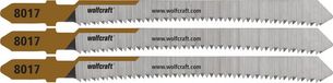 wolfcraft - 3 decoupeerzaagbladen voor Multiplex & MDF - 50mm - HCS-blad met T-schacht - 8017000