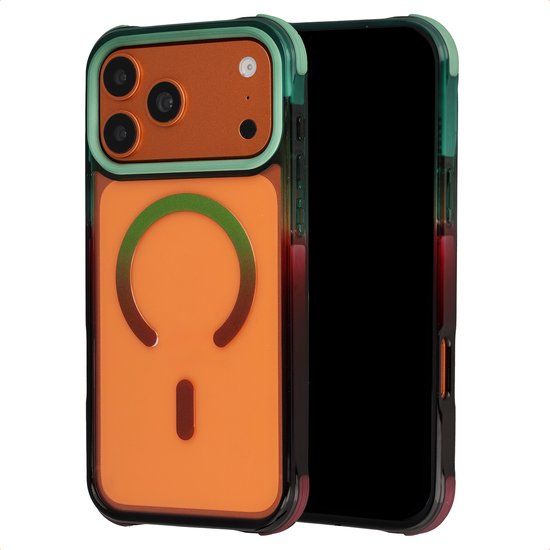 Selencia Gradient Backcover met MagSafe voor de Apple iPhone 17 Pro - Groen / Bruin