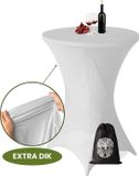 Aventara Statafelrok Licht Grijs – Ø80-85 x 110 cm – Luxe Extra Dikke Stretch Stof – Inclusief Opbergtas – Kras- en Kreukvrije Statafelhoes – Perfect voor Horeca, Bruiloften en Feesten