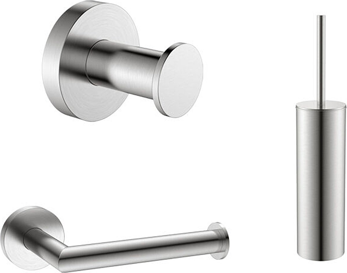 Toilet Accessoires Set RVS Geborsteld met Toiletborstel