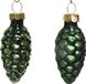 Decoris Dennenappel Glas Glans-Mat Dennengroen dia2.5x6cm