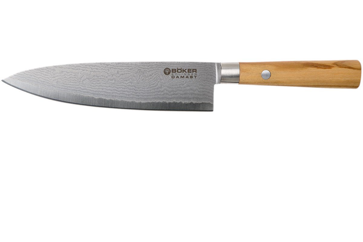 Böker Damast Olive 15.5 cm klein koksmes 130439DAM