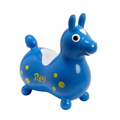 Gymnic / Rody Opblaasbaar Hopping Paard, Blauw, Gemaakt van zacht, super sterk, latex-