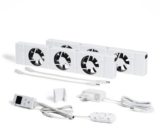 SpeedComfort Radiator Ventilator met Control Sensor - Duo Set (2x) - Sneller Verwarmen - Tot 22% Energie Besparen - Geschikt voor Warmtepomp - Meerdere Snelheden - Simpel te Plaatsen - Fluisterstil