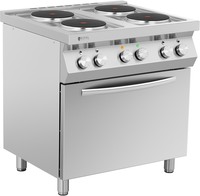 Royal Catering Elektrische kookplaat - 13.400 W - 4 branders - met heteluchtoven