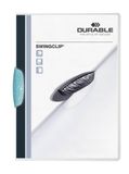 Durable 226014 klemmap Swingclip, PP, tot 30 vel A4, clip midden blauw, verpakking van 25 stuks