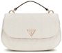 GUESS Aldina Top Handle Flap Crossbody Bag Cream White