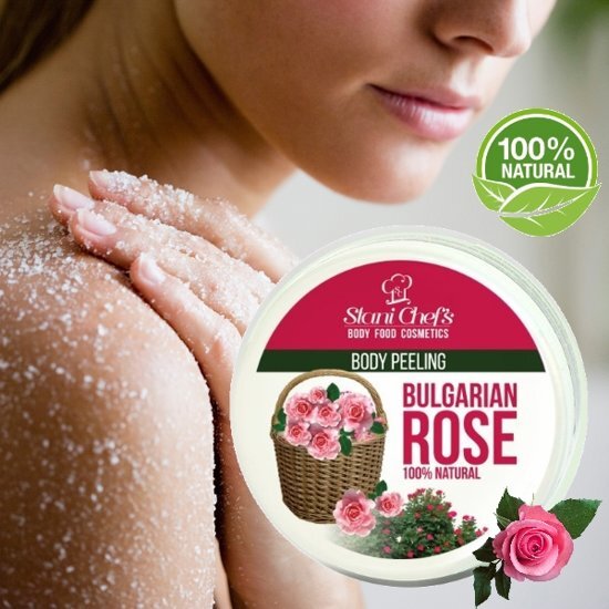 Hristina Bulgarian Rose Zeezout Body Scrub Met Vitamine B5 & E - 100% Natuurlijk * Gecertificeerd * 250 ml