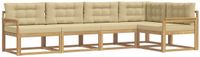 vidaXL - Hoek loungeset - 5 zitplekken - Polyester - Wit en Beige