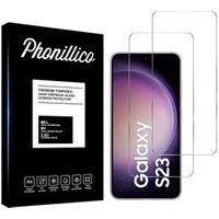 Phonillico® Gehard Glas voor Samsung Galaxy S23 [Pack 2] Glasfolie Screenprotector