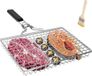 Merkloos BBQ Grill Mand - Roestvrijstaal - Opvouwbaar - BBQ Rack - Draagbaar - Camping - Groenten - Griller Gereedschap