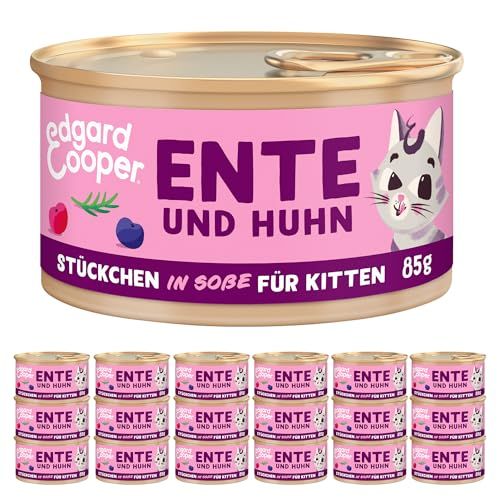 Edgard & Cooper - Nat kattenvoer - 18 x 85g - Graanvrij - Eend/Kip - Kitten