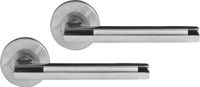 Differnz Poignée de porte sur rosace - Chrome - Acier inoxydable - Den Haag rond 53x10mm