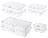 Boîte de rangement organisateur - Rectangulaire - Plastique PP transparent - 8 pièces en 4 tailles