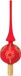 Krebs Kerst piek - rood - 28 cm - glas - gedecoreerd - kerstboompiek - kerstboom topper