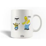 Keramische mok, Kevin Minion en Homer Simpson