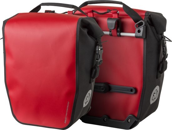 AGU Clean Enkele Fietstas Shelter Medium Set - Rood - 32L - Waterdichte Fietstas - Lichtgewicht - Afneembare Schouderriem - 2 stuks