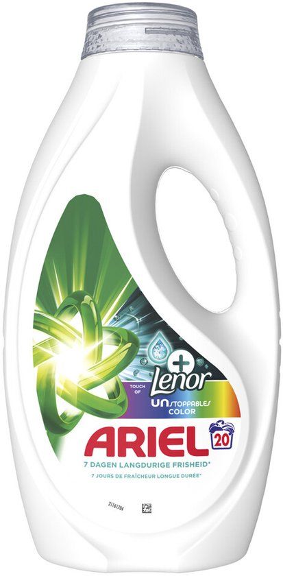 Ariel Vloeibaar Wasmiddel Color +Touch Van Lenor Unstoppables 20 Wasbeurten - 900 ml