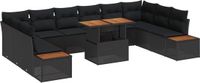 vidaXL Tuinset met 11 delen, noir, en polyrotin