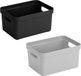 Set van 8x stuks opbergboxen/opbergmanden 5 liter kunststof - 4x zwart/4x lichtgrijs - Formaat per box: 25,2 x 18 x 12,2 cm