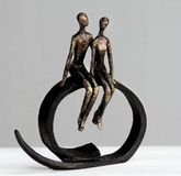 CASABLANCA Sculptuur "Close" Brons Antraciet/Bronzen Tafel