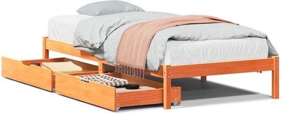 vidaXL Bedframe Massief Grenenhout Wasbruin 90x200 cm