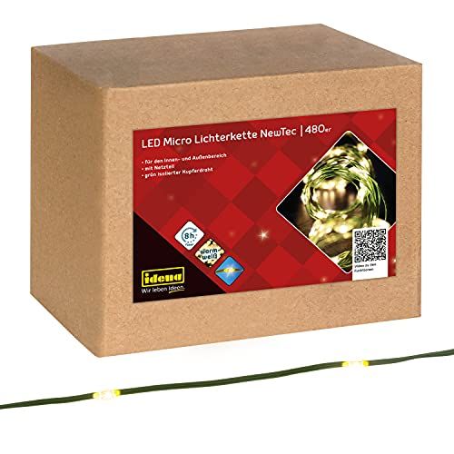 Idena 31341 - LED Micro Lichtketting - 480 LED - Warm Wit - 52.9m - Timer