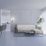 Italian Bed Linen Glamour, antislip bankovertrek met schiereiland DX, beige, 240 cm