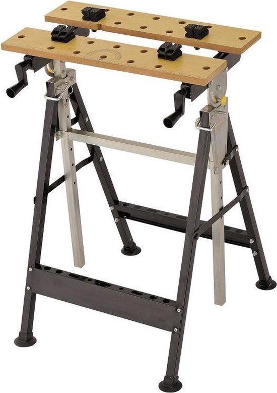 T4all Verstelbare Stalen Werkbank - Opklapbaar - 81x62x70cm