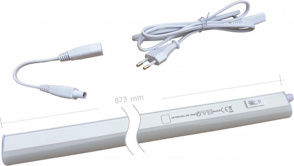 Aigostar LEDbar 230V AC | 10W=100W | daglichtwit 6500K | stekker 150cm - 873mm