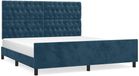 vidaXL Bedframe met hoofdeinde fluweel donkerblauw 180x200 cm