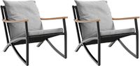 vidaXL Tuinstoelen met kussens, 2 stuks, zwart staal