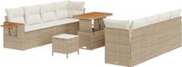 vidaXL Banc de jardin set 12-pièces 10-Sièges beige et crème
