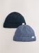 Next - Jongens - Set van 2 gebreide babymutsjes - Blauw