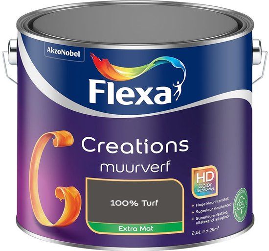 FLEXA Creations Muurverf - Extra Mat - Mengkleuren Collectie - 2,5 liter