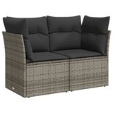vidaXL Banc de jardin 2 places gris foncé