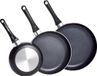 Pannenset 3-delige koekenpan met antiaanbaklaag - noir 20 cm 25 cm 30 cm