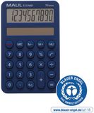 MAUL Eco MD 1 rekenmachine op zonne-energie, 10 cijfers, 5 functies, 60% gerecycled kunststof, blauw