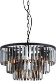 QAZQA amel - Moderne Kroonluchter - 9 lichts - Ø 50 cm - Zwart - Woonkamer